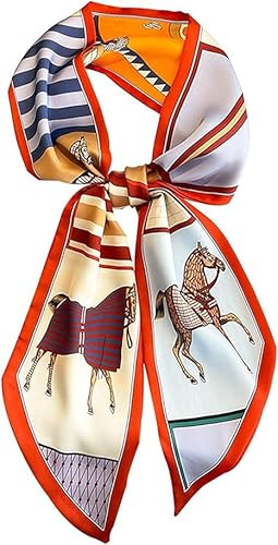 FonVan Seidenschal Seide Haarschal für Damen, Halstücher, Bandana, Satin Schal Kopftuch, Halstücher für Handtaschen, Handtaschen-Zubehör, Seidentücher Scarf