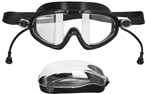 Swimming Goggles Scuba Snorkeling Mask for Adults, Tempered Glass with Panoramic View Anti Leak and Anti Fog Technology, Adjustable Soft Knitted Strap for Swimming Snorkeling Scuba