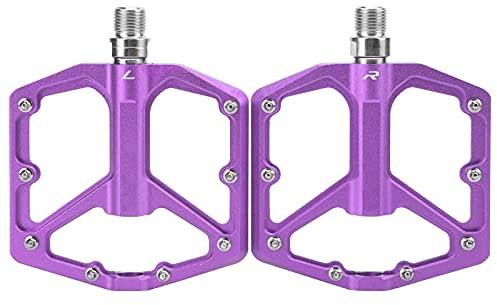 1 Paar Fahrradpedale, Mountainbike-Pedale, leichte, rutschfeste Fahrradplattform-Flachpedale aus Aluminiumlegierung für Straßen-Mountain-BMX-Fahrräder (Lila)