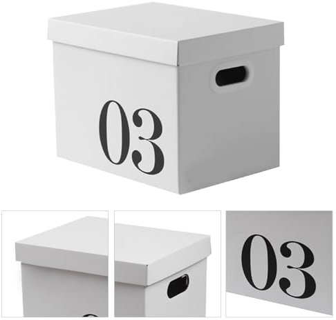 TIKATARER Umzugskartons, Wohnheim-Karton, Großes Fassungsvermögen, Aktenbox mit Deckel, Aktenboxen mit Deckel für die Aufbewahrung von Büchern und Schreibwaren (Nr. 3 Box)