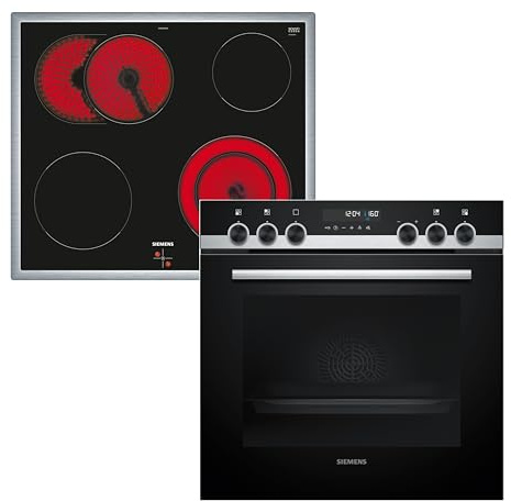 Siemens iQ500 Einbauherd Set mit Elektrokochfeld 60 x 60 cm PQ521KA11 | Made in Germany, activeClean®, Schnellaufheizung und coolStart, Backofen-Selbstreinigung