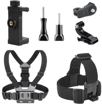 Liqzirtu Support de Montage sur la Poitrine pour téléphone - Support de Sangle de Poitrine pour Appareil Photo - Support de Ceinture pectorale - Kit de Montage pour caméra d'action avec Crochet J -
