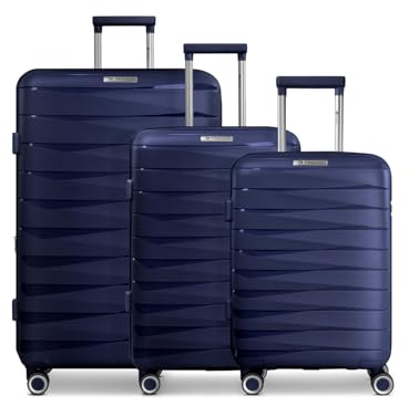 Franky Koffer-Set 3-teilig für Damen und Herren | Reise-Trolleys 49 x 28 x 74 cm aus hochwertigem, leichtem Polypropylen Material | Erweiterbar & TSA-Schloss | London Serie