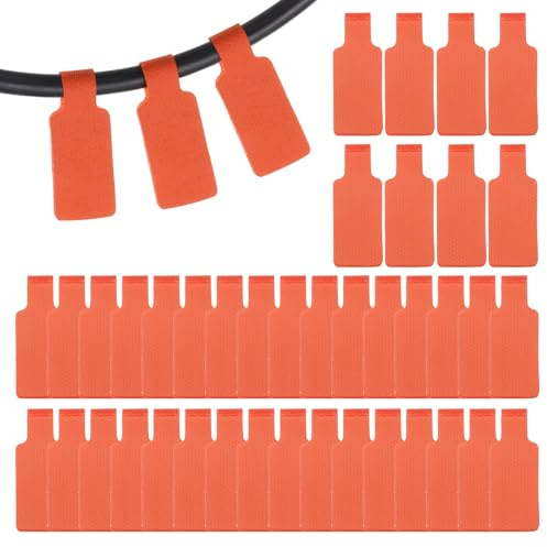 PATIKIL 48Pcs Etichette Per Cavi, 1.8 Etichette Scrivibili Per Fili Per Cavi Con Gancetto E Anello Fascette Rettangolari Per Organizzare E Classificare Identificazione Gestione.