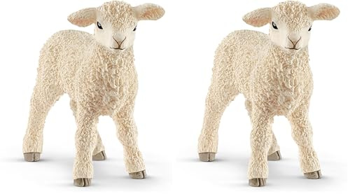 SCHLEICH Farm World | Lamm 13883 Bauernhof Spielfigur | detailgetreue Tierfigur & Sammelfigur | Geschenk für Jungen und Mädchen | Bauernhof Spielzeug ab 3 Jahren | 5 x 2 x 5 cm (Packung mit 2)