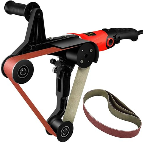 Pulidora Lijadora de Tubos 800W, Máquina para Tubos con 6 Velocidades Ajustables y 0-1000 RPM, Lijadora de Banda 360° para Acero Inoxidable, Aluminio, Hierro y Metal