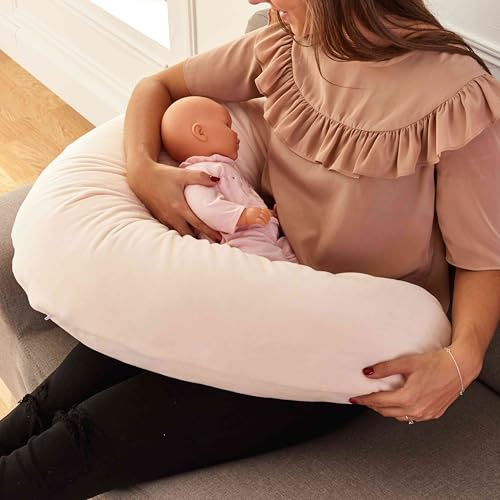 Pack Coussin de Maternité Évolutif 3 en 1 - Coussin d'Allaitement + Housse Tissu Doudou Écru + Charlotte (Pouf Enfant) - XXL 170cm - Idéal Grossesse & Allaitement - Déhoussable - Certifié Oeko-Tex