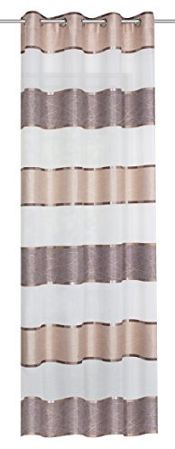 Home fashion Ösenschal Querstreifen, Polyester, Cappuccino, 175 x 140 cm, 1 Einheiten