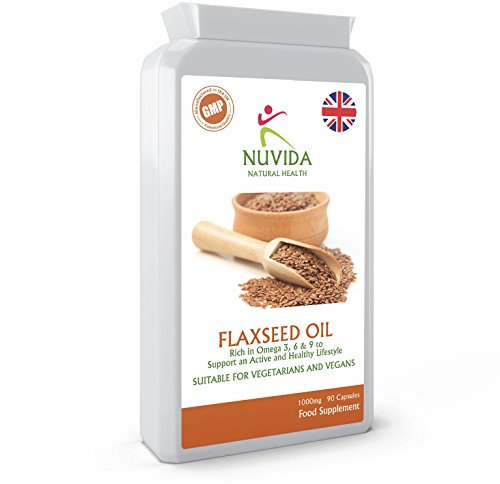 Nuvida Flaxseed Oil Capsules 1000mg - 90 Soft Gel Flaxseed Capsules Rich in Omega 3 6 and 9 - Immunity, Skin and Heart Support - Maintenance of Healthy Cholesterol