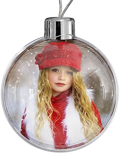 Turquoise Pixly® Large Personalised Christmas Xmas Photo Bauble Decoration Ornament Gift