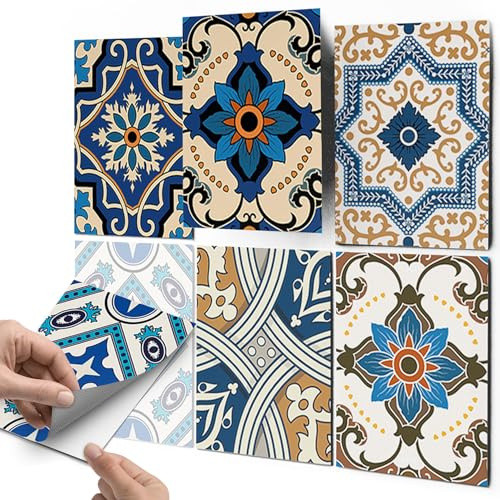 CREATISTO Fliesenaufkleber Fliesenfolie Mosaikfliesen - Klebefolie Aufkleber für Fliesen I Klebefliesen Deko Folien für Fliesen in Küche u. Bad/Badezimmer (20x25 cm I 18 -Teilig)