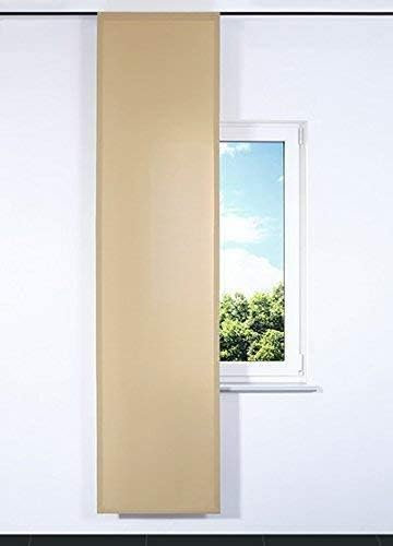 Rollmayer SCHIEBEVORHANG FLACHENVORHANG SCHIEBEPANEL SCHIEBEGARDINE Vorhang RAUMTEILER 60 x 200 cm Kollektion Vivid (Beige 3, Klettband + Paneelwagen)