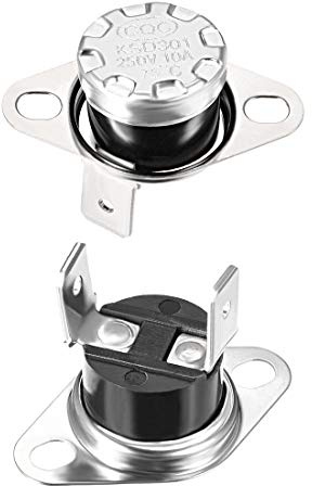 sourcing map KSD301 Thermostat 75°C/167°F 10A N.C Temperaturschalter mit Schnappscheibe für Mikrowelle,Ofen,Kaffeemaschine 2 Stück