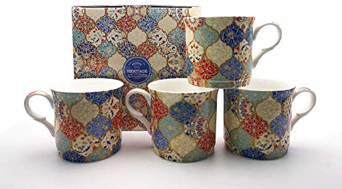 Set of 4 Regent FINE Bone China Mugs Gift Boxed Free UK DELIVERY