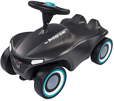 BIG-Bobby-Car-Neo Anthrazit - Rutschfahrzeug für drinnen und draußen, Kinderfahrzeug mit Flüsterreifen und zwei Felgen farben zum tauschen, für Kinder ab 1 Jahr