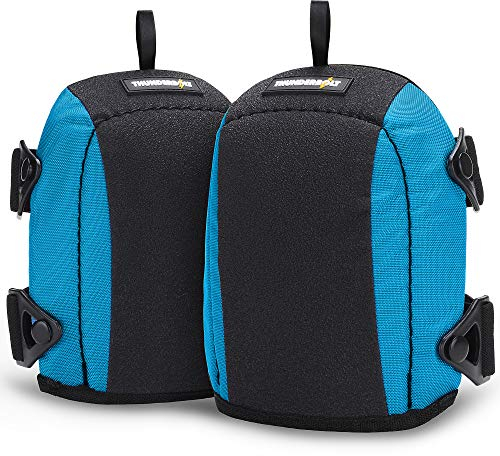 Thunderbolt Knieschoner Arbeiten rutschfest, Knee Pads Leder - Knieschoner Gartenarbeit Damen & Herren, dicke Schaumstoffpolsterung & starke verstellbaren Riemen, Knie Schutz Baustelle für Bodenbelag