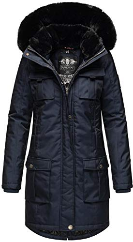 Navahoo Damen Winter Jacke Parka Mantel Teddyfell warm gefüttert inkl. Stofftasche Premium B845