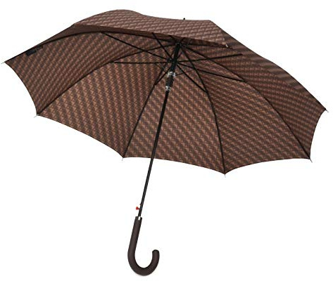 Knirps NIMBUS Long Automatic - Langer Stockschirm - Automatik - Griff in Leder- und Vintage-Optik - Sturmfest - Braun