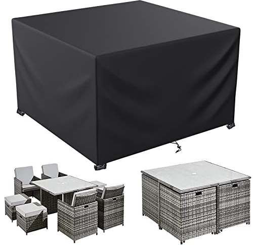 LCGOD Garden Furniture Covers - Waterproof, Heavy Duty 600D Oxford Fabric, Windproof, Anti-UV Outdoor Table Covers