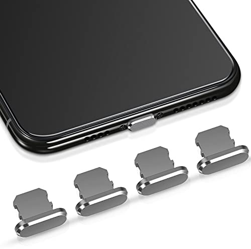 Weewooday 4 Pieces Anti Dust Plugs Compatible with iPhone 11, 12, 13, 14, Pro, Max/x/xs/xr, 7, 8 Plus, iPad Mini/Air, Protects Charging Dust Cover(Grey)