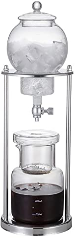 nLn Hope Cafetera de goteo de hielo, máquina de café de cerveza fría portátil cafetera de goteo de cerveza fría cafetera de plata m