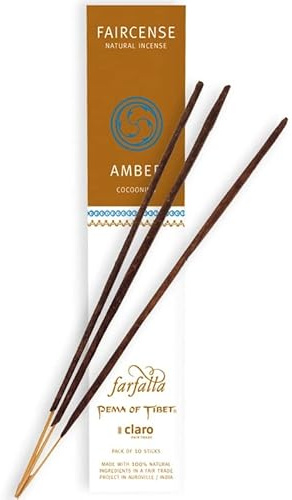 Farfalla Tibetische Premium Räucherstäbchen mit Bambusstab - Natürliche Zutaten und Öle