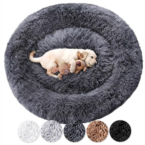 Wahre Tierliebe Hundebett Fluffy Wolke - Das Original, mit waschbarem Bezug Hundekissen, Hundekorb, Flauschiges Hundebett für große, mittelgroße & kleine Hunde