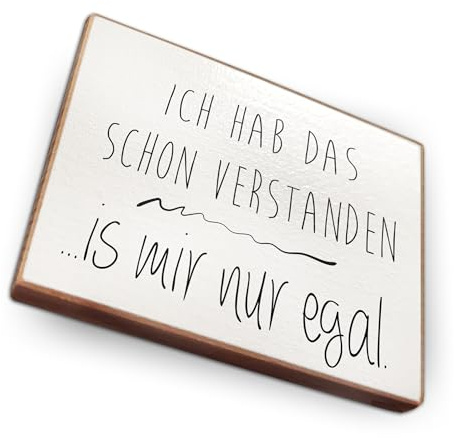 Kühlschrankmagnet mit Spruch - I - Handmade aus Buchenholz - Magnet für Kühlschrank Süß Witzig Lustig - Küchen Kühlschrank Deko 6.5cm x 5cm - Geschenk-Idee (Ich hab das Schon verstanden)