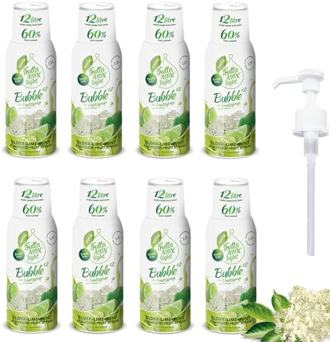 8 Pack - FruttaMax Sugar-Free Elderflower Syrup – 60% Real Fruit | Low-Calorie Drink Syrup for Soda Makers, Cocktails & Desserts – 8x500ml