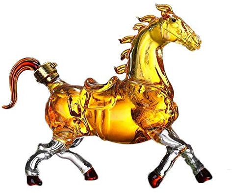 decantatore di whisky Decanter for whisky di cavallo, aeratore for bottiglia di vino for animali, con contenitore di rum for brandy tequila e bourbon in vetro lavorato Decanter for alcol, i migliori r