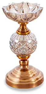 HEXEH Kerzenhalterhalter Esstischkerzenhalter in Europäischer Stile Kristallglas New Chinese-Stil-Aromatherapie Kerzenhalter Golden Wohnzimmer Dekorationen Kandelaber (Size : A)