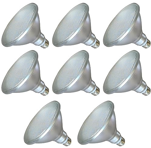 TPMAFF PAR38 Flutlicht-LED-Leuchtmittel, 18 Watt, dimmbare Glühbirne (150 Watt Äquivalent), 1800 Lumen Strahler, AC 220 V–240 V, E27-Sockel, 10%–100% Helligkeitseinstellung (8 Stück)
