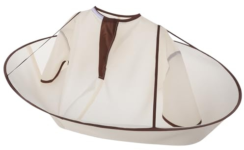 FRCOLOR Faltbarer Friseurumhang Für Erwachsene Strapazierfähiger Haarschneideumhang Aus Weichem Polyester Pflegeleicht Langlebig Beige Für Heimgebrauch Und Salon Hair Styling Zubehör