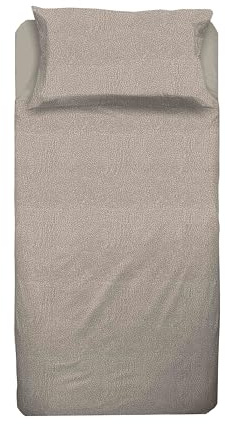 hermet Cristal, Set Lenzuolo Letto Singolo in Cotone, 100% Cotone, Completo Letto 1 Piazza, Lenzuolo Sopra, Lenzuolo con Angoli, Federa, Tortora