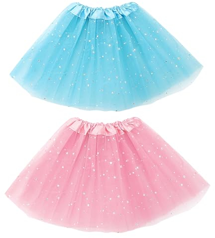 EUPSIIU 2 Stück Tutu für Mädchen 3-lagig Prinzessin Ballettrock, Tutu Klassisch, Minirock Tanzkleid Partykleid Tütü, Ballettkleidung Damen, Prinzessin Tüllrock, für Dress Up Party, Ballett