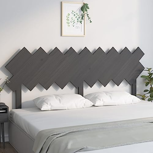 CKioict Betthaupt Wandkissen Bett Bettkopfteil Schlafzimmer Bett-Kopfteil Grau 178x3x80,5 cm Massivholz KieferGeeignet für Schlafzimmer, Gästezimmer, Schlafsaal