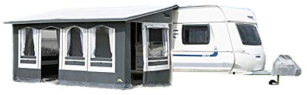 dwt Wohnwagen Vorzelt Favorit III mit 250 cm Tiefe, freistehendes Teilzelt für Winter- und Dauercamping inkl. Abspannmaterial und Packsack, Größe:560 x 250 cm (BxT)