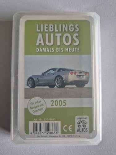 Lieblings Autos Auto Quartett 2005 Baujahr Geburtsjahr 21. Geburtstag Geschenk Spielkarten Neu