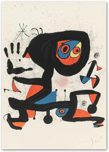Joan Miro Ausstellungsplakate Abstrakte minimalistische Wandkunst Joan Miro Kunstdrucke Joan Miro Leinwandmalerei Wohnkultur Bilder 50x70cmx1 Ohne Rahmen