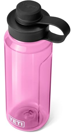 YETI Yonder Water Bottle with Leakproof Tether Cap, Lightweight and BPA-Free, Power Pink, 34 oz (1 L)