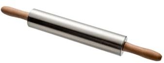 LVUNZJCA Mattarello Mattarello in Acciaio Inossidabile Mattarello con Manico in Legno Utensili da Cucina per Cucinare(Size:33cm)