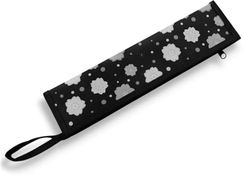 COEQINE Lightweght Bestecktasche für unterwegs, schwarz, Kirschblütenmuster, Besteck-Organizer für Schublade, 7 cm breit, für Reisen, tragbar