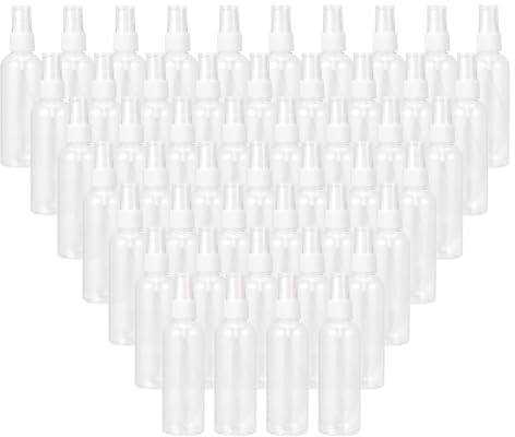 CHUIFAI 50 Stück Kleine Sprühflaschen zum Befüllen 50ml, Leere Kunststoffflaschen mit Sprühkopf, Transparente Mini Sprühflaschen Kunststoff Reisegröße für Essenz, Haarspray, Toner