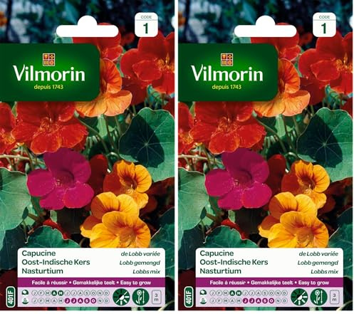 Vilmorin 5185441 Capucine de lobb variée, Multicolore, 90 x 2 x 160 cm (Lot de 2)