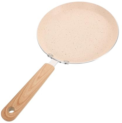 OFFSCH Padella Alluminio in Lega Antiaderente per Crêpe e Pancake | Distribuzione Uniforme del Calore, Manico Robusto con Foro, Facile Pulizia, Colore Kaki, per Cucina