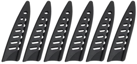 sourcing map 6 Pcs Knife Cover Sleeves, 3.9 x 1 PP Knives Edge Guard Blade Protector Universal Knife Sheath for Home Kitchen, Black