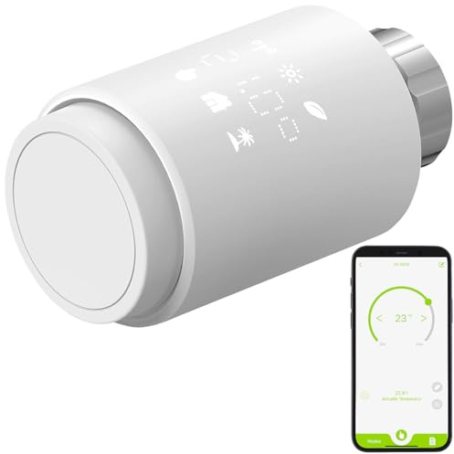 revolt Thermostat: Smartes ZigBee-Heizkörperthermostat, weltweite App-Steuerung, Display (Heizkörperventile, Heizkörper-Thermostat ZigBee, Frost)