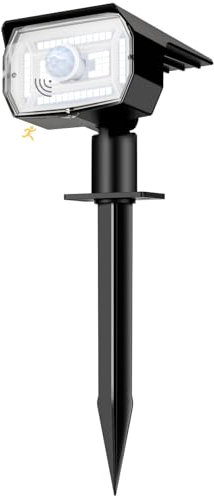 nipify Faretti Solari da Giardino con Sensore di Movimento, [56LED/3 Modes] Lampade da Giardino Potenti Impermeabile Luci Solari Esterno per Cortile Vialetto (Bianco Freddo)