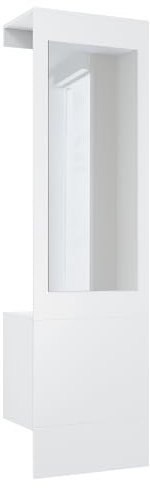 Vladon Armadio Carlton Neo, Appendiabiti da Parete con Pannello per Ingresso, Specchio, Barra per Vestiti e armadietto a Parete, Bianco Opaco (52 x 193 x 35 cm)