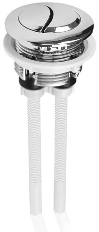 Dual Toilet Flush Buttons Replacement, Toilet Push Button Flush Replacement,for Toilet Closestool Cistern Replacement Accessories (Silver 3.8CM)